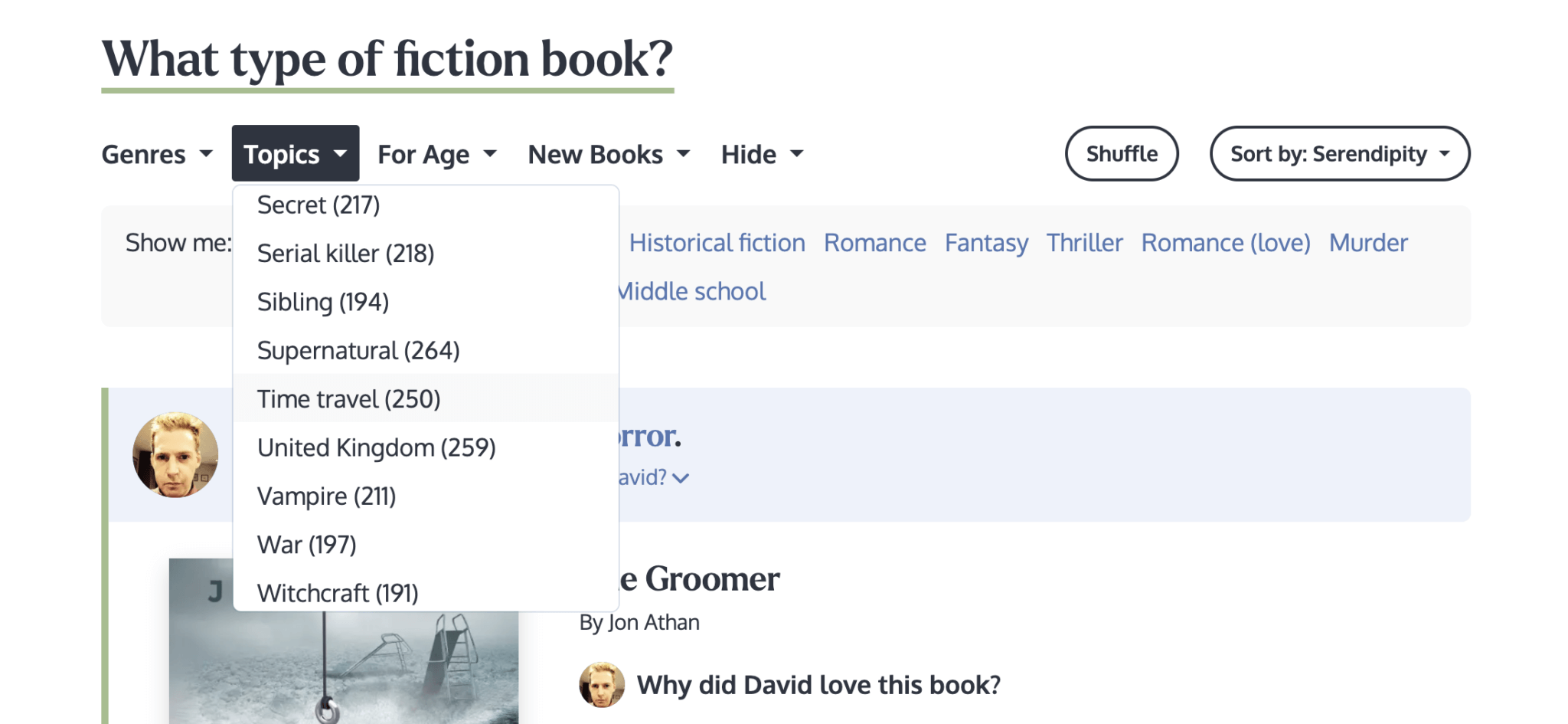 A Novel Way to Discover Books